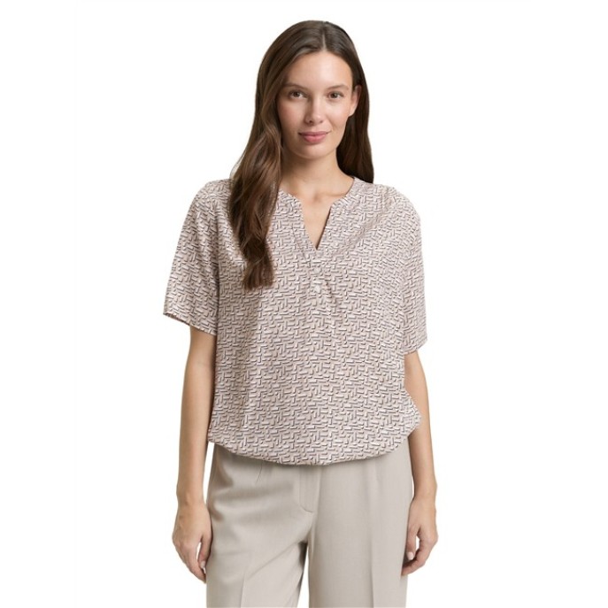 Tom Tailor blouse patroon taupe